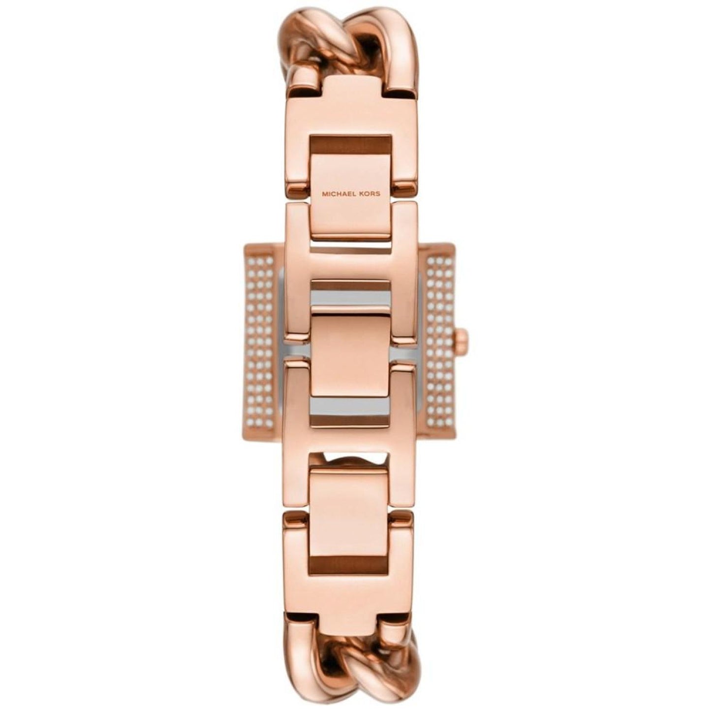 Women's MK Chain Lock Three-Hand Rose Gold-Tone Stainless Steel Watch 25mm