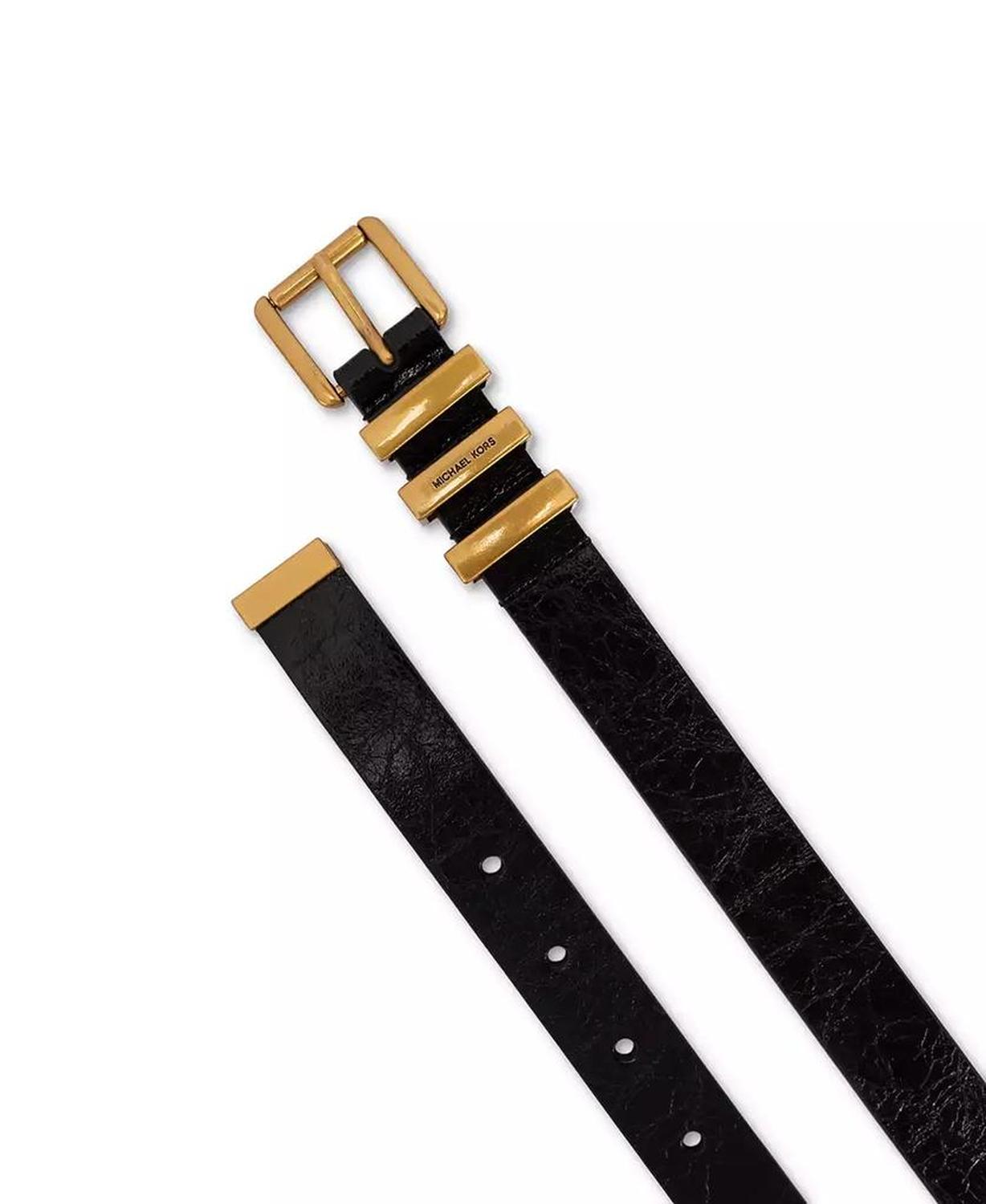 MICHAEL Women's Gold-Tone Leather Belt