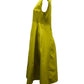 Max Mara Weekend Sleeveless Pleated Midi Dress in Green Taffeta Polyester