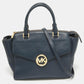 Navy Blue Leather Large Hudson Satchel