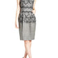 Flocked Scallop Cato Sheath Dress In Grey