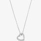 Pavé Heart Curb-Link Necklace