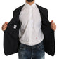 Dolce & Gabbana Elegant Slim Fit Striped Wool Silk Blazer