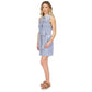 Women's Denim Frayed-Neck Sleeveless Dress