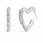 Faux Stone Pave Heart Hoop Earrings