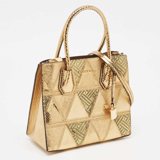 Gold Leather Patch Mercer Tote