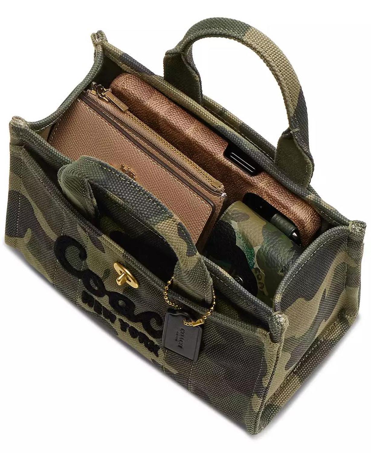 Camo Print Canvas Small Cargo Tote 20