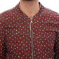 Dolce & Gabbana Exclusive Boxer Print Bordeaux Leather Jacket