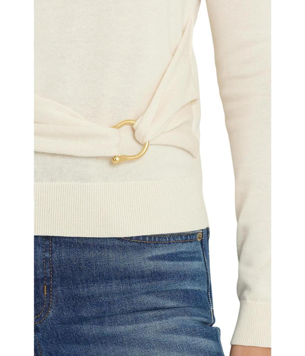 Twist-Front Cotton-Blend Sweater