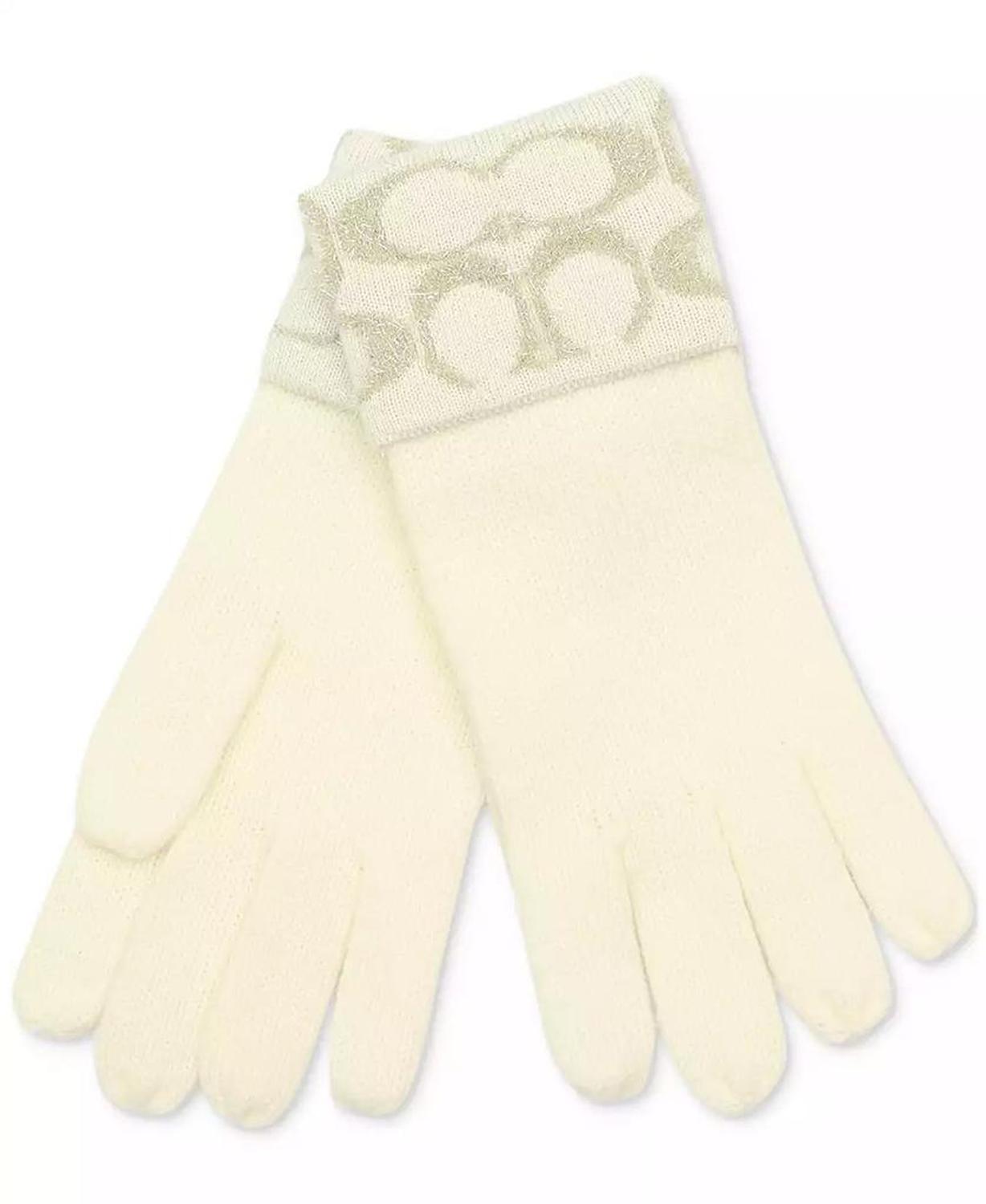 Women's Signature C Metallic Headband and Touch Tip Gloves Set