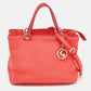 Michael Kors Red Soft Leather Anabelle Mid Zip Tote