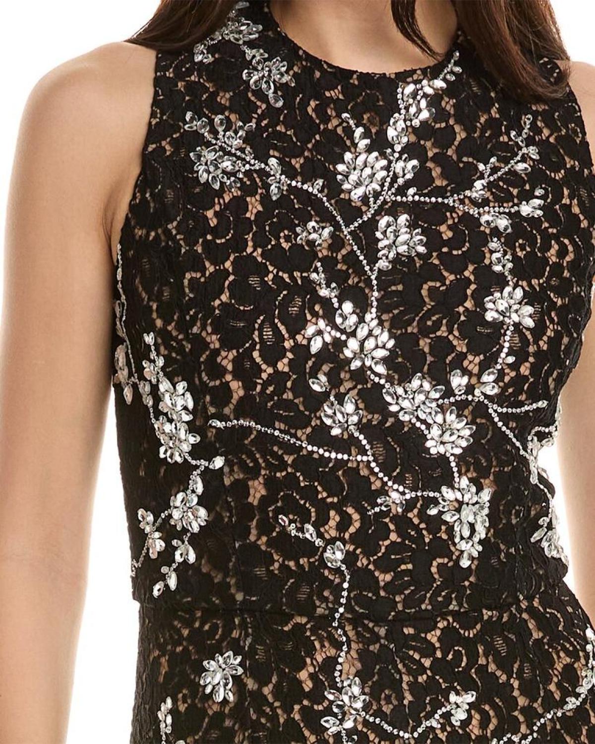 Michael Kors Collection Floral Lace Embellished Jumpsuit