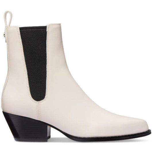 Womens Leather Mid-Calf Chelsea Boots