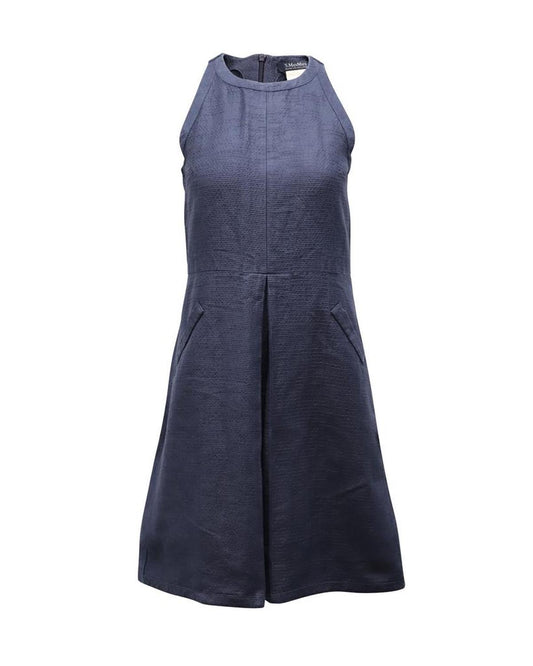 'S Max Mara Halter Dress in Navy Blue Cotton