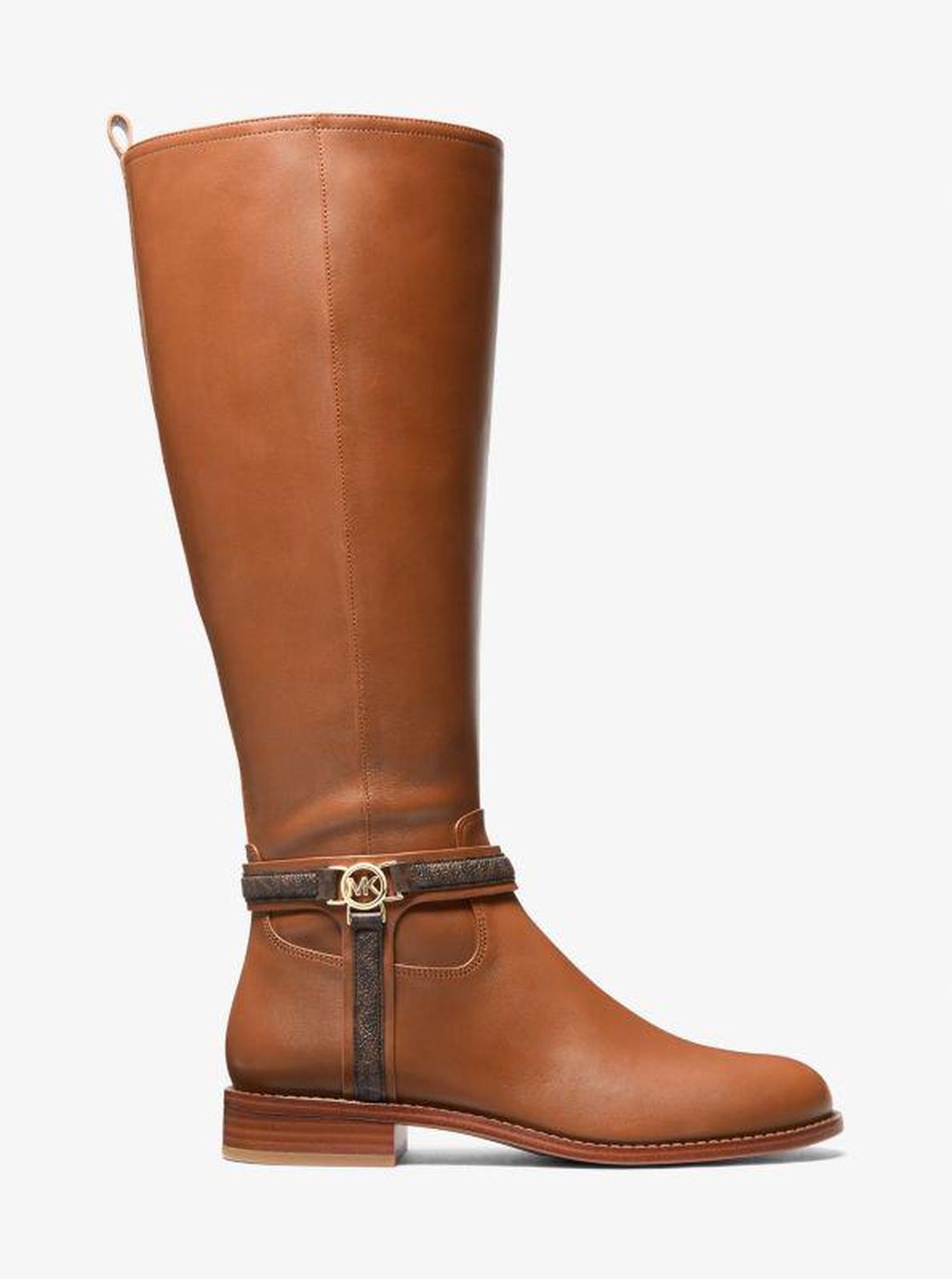 Mindy Leather and Signature Logo Trim Boot