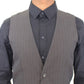 Dolce & Gabbana Elegant Gray Striped Dress Vest