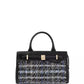 Deco Plaid Tweed Satchel Bag