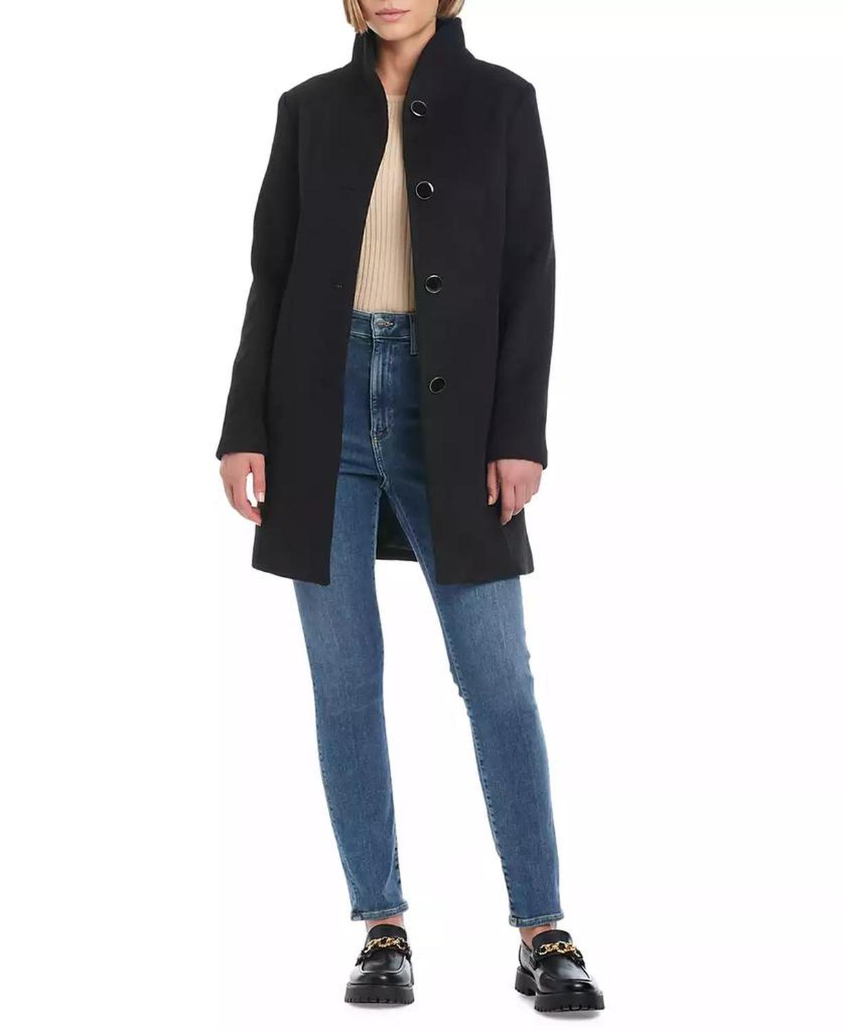 Women's Single-Breasted Stand-Collar Coat