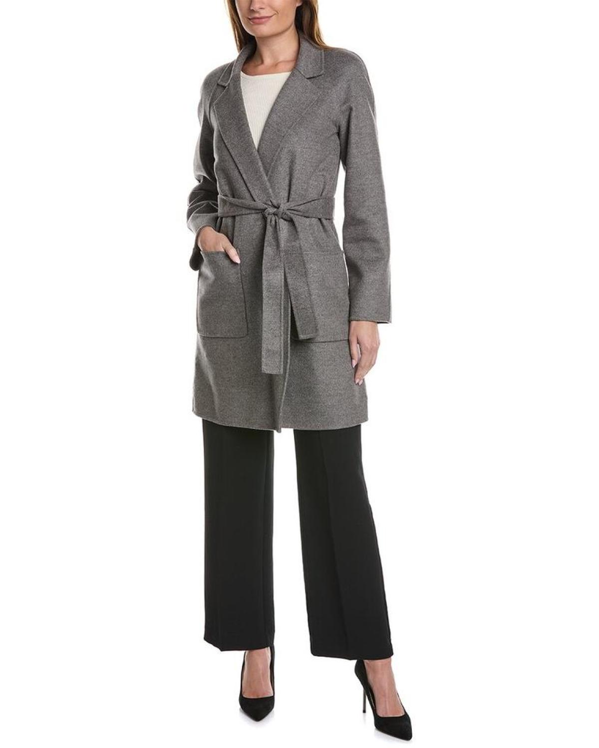 Michael Kors Collection Melton Wool Bathrobe Coat