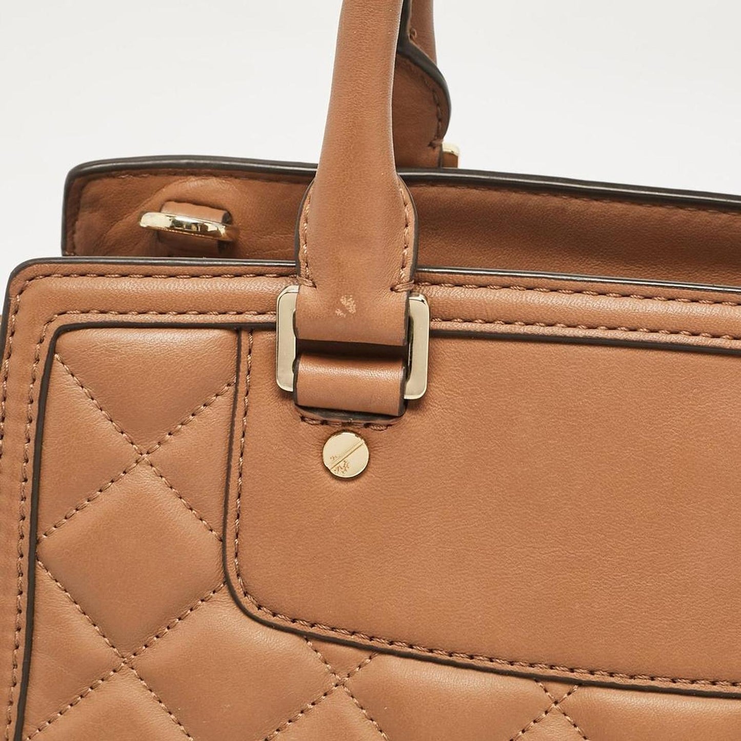 Brown Quilted Leather Selma Satchel