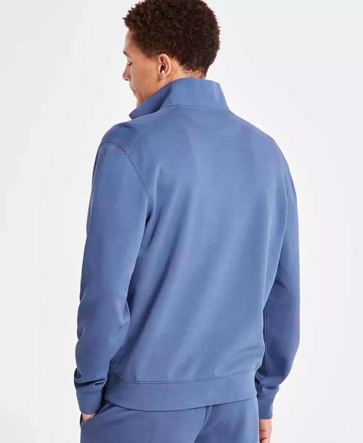 Men's Textured-Logo Quarter-Zip Sweatshirt