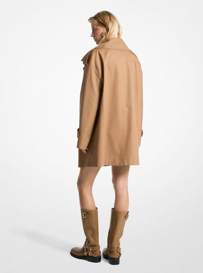 Oversized Cotton Twill Trench Coat