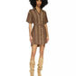 Women's Snakeskin-Print Pleated-Back Shirtdress