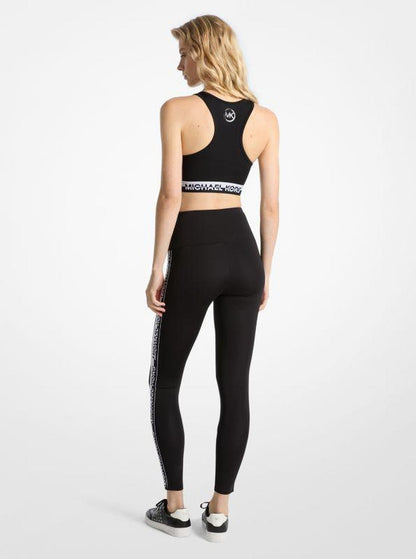 Stretch Knit Logo Tape High-Waisted Leggings