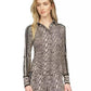 MICHAEL Women's Snake-Print Button Front Top