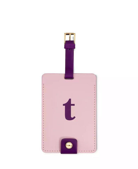 New York Just Mine Initial Luggage Tag, T