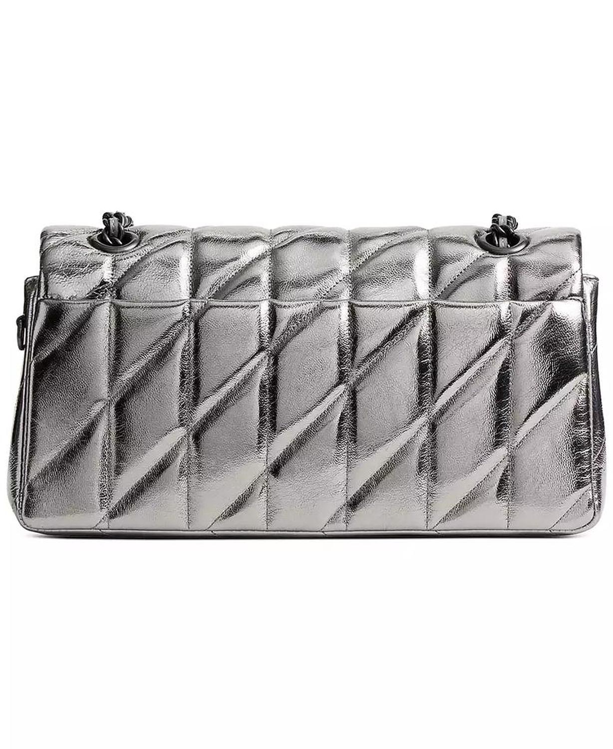 Metallic Leather Quilted Tabby Shoulder Bag 26