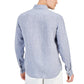 Men's Slim Fit Long Sleeve Button-Down Linen Shirt