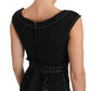 Dolce & Gabbana Elegant Black Sheath Wool Dress