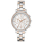 Michael Kors Sofie MK6558 Women's Silver & Rose-Gold Chronograph 39mm Watch