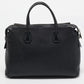 Black Leather Large Mercer Belted Satchel