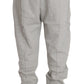 Billionaire Italian Couture Elegant Gray Cotton Sweatsuit Ensemble