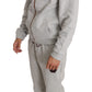 Billionaire Italian Couture Elegant Gray Cotton Sweatsuit Ensemble