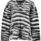 Women's Zebra Print Wool And Mohair