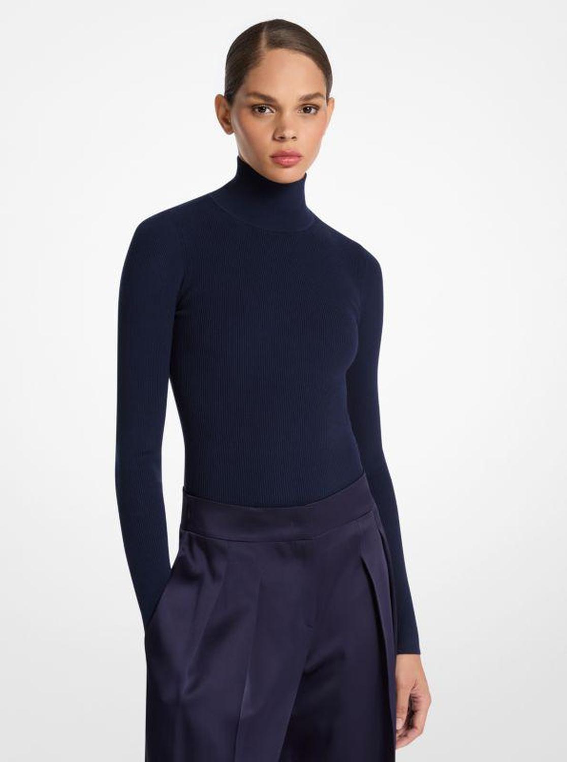 Stretch Viscose Turtleneck Bodysuit