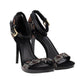 Michael Kors Embellished Open-toe High Heel Sandals in Black Leather