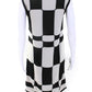 'S Max Mara Womens Beige Black Checker Crew Neck Sleeveless Tank Dress