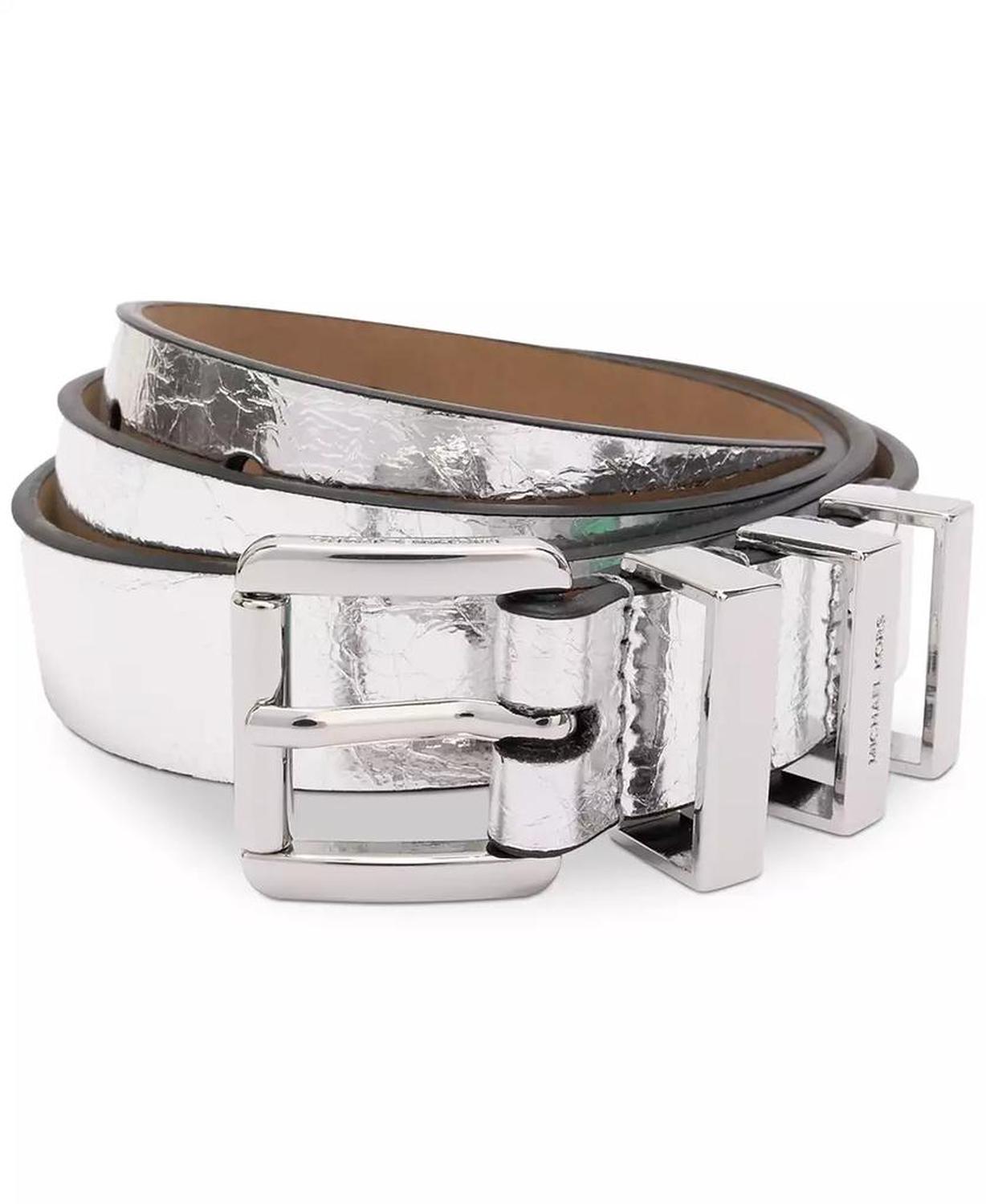 MICHAEL Women's Gold-Tone Leather Belt