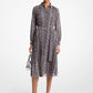 Snake Print Georgette Pleated Shirtdress