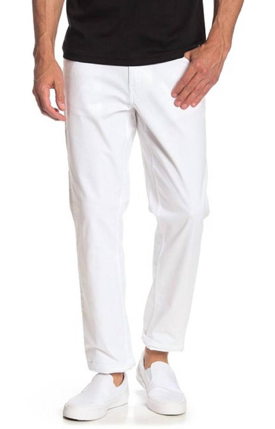 Stretch Twill Grant Classic Fit Jeans In White