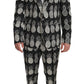 Dolce & Gabbana Chic Black Pineapple Print Wool Suit