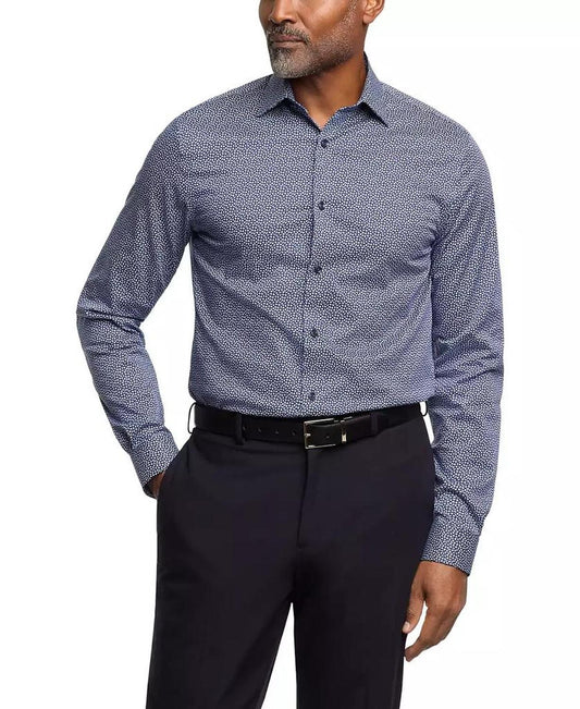 Men Regular Fit Comfort Stretch Check Dress Shirt