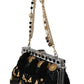 Dolce & Gabbana Black Tassel Gold Baroque Crystal Evening Clutch