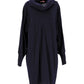 Max Mara Long-Sleeve Knit Dress in Navy Blue Wool