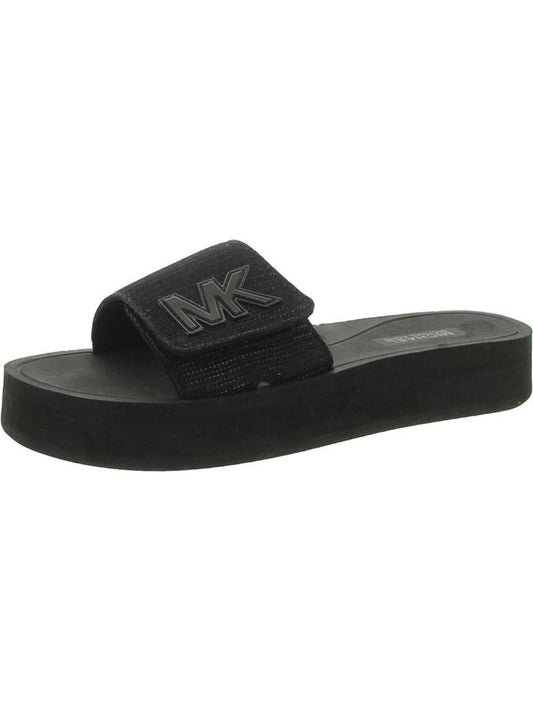 Womens Logo Canvas Slide Sandals