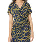 Print Tie Faux Wrap Dress